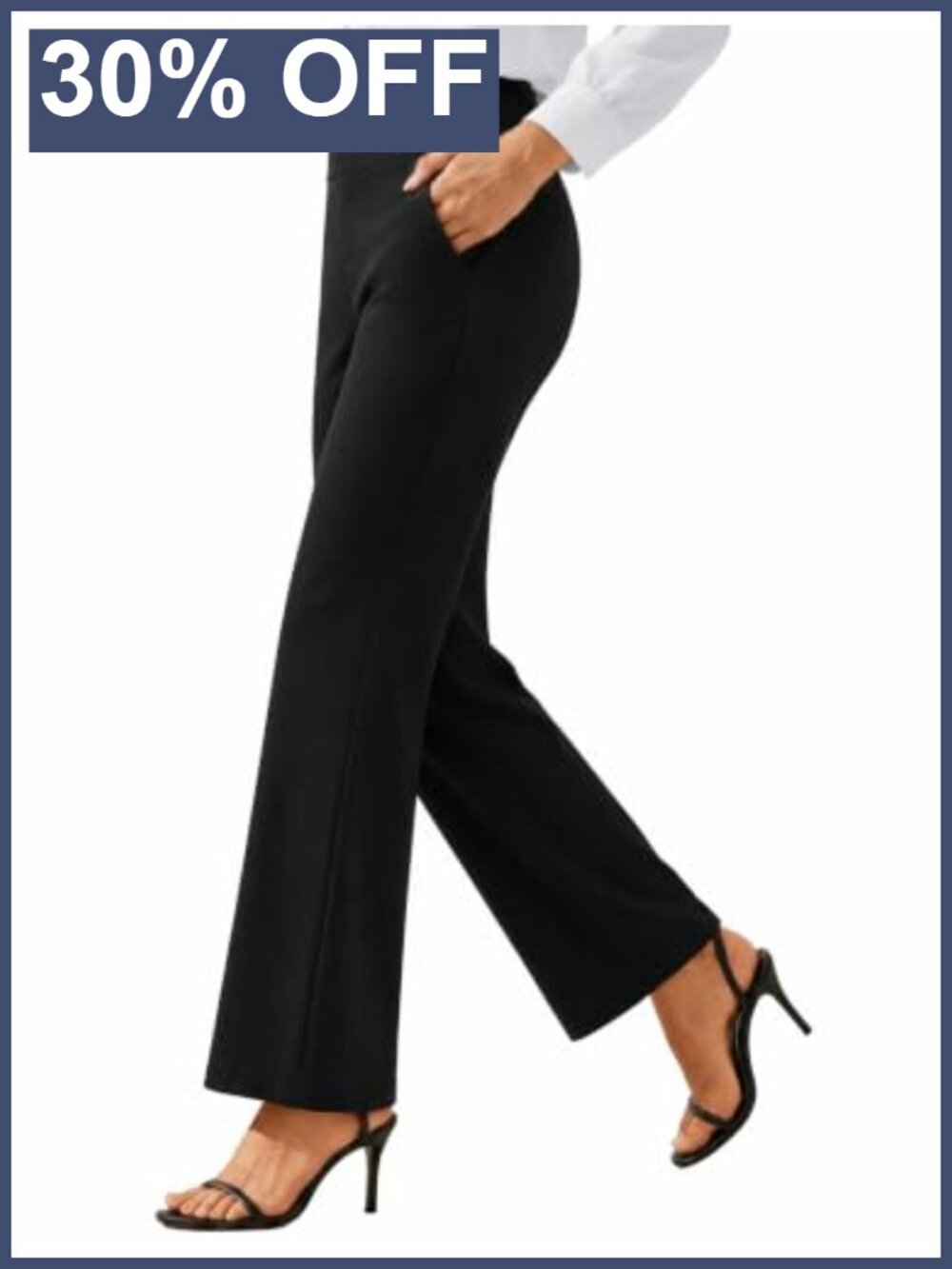 SEAJOJO Womens Wide Leg Dress Pants Stretchy High Waist Pull On Work Slacks